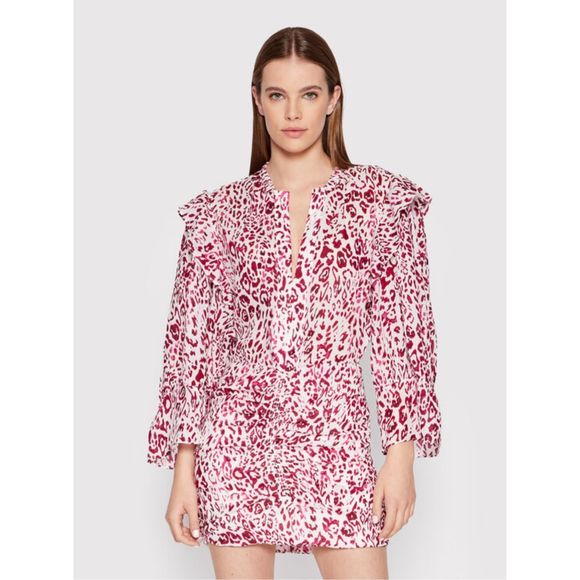 IRO Gira Dress Pink/White Size 40 - Picture 2 of 13